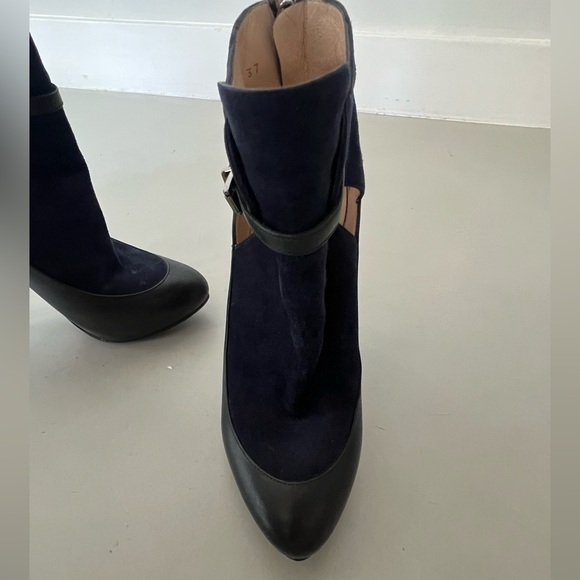 Giorgio Armani Suede Colourblock Pattern Booties - Picture 6 of 17